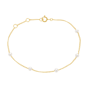 14kt Gold Minimalist Pearl Bracelet