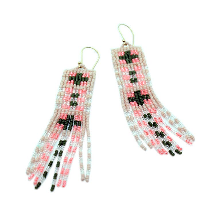 Plaid Earring - Pink