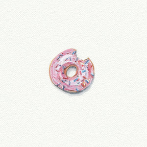 Glazed Donut Miniature Watercolor Painting
