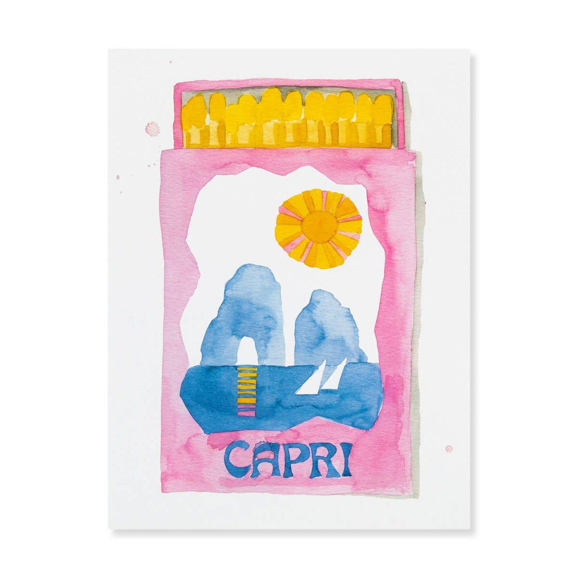 Capri Matchbook Watercolor Print