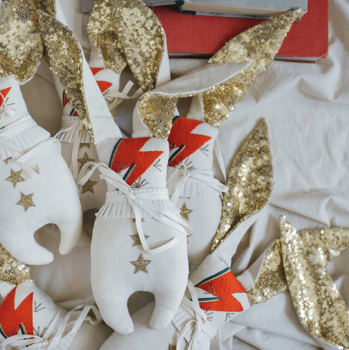 Bowie Bunny, Ziggy Bun Bun - Cotton - filled Art Doll - Box Turtle