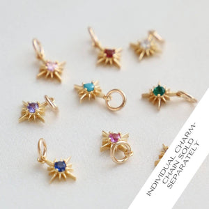 Birthstone Starburst Charm
