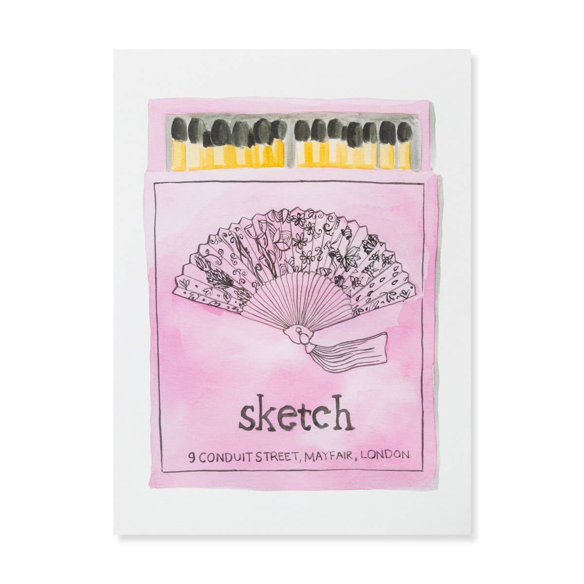 Sketch London Matchbook Watercolor Print