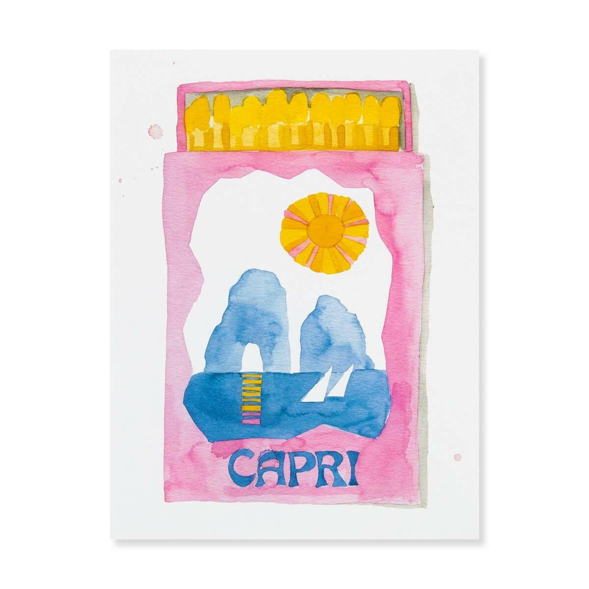 Capri Matchbook Watercolor Print - Box Turtle