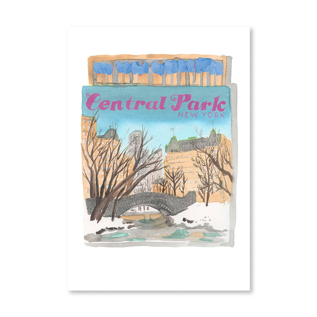 Central Park Matchbook Print - Box Turtle