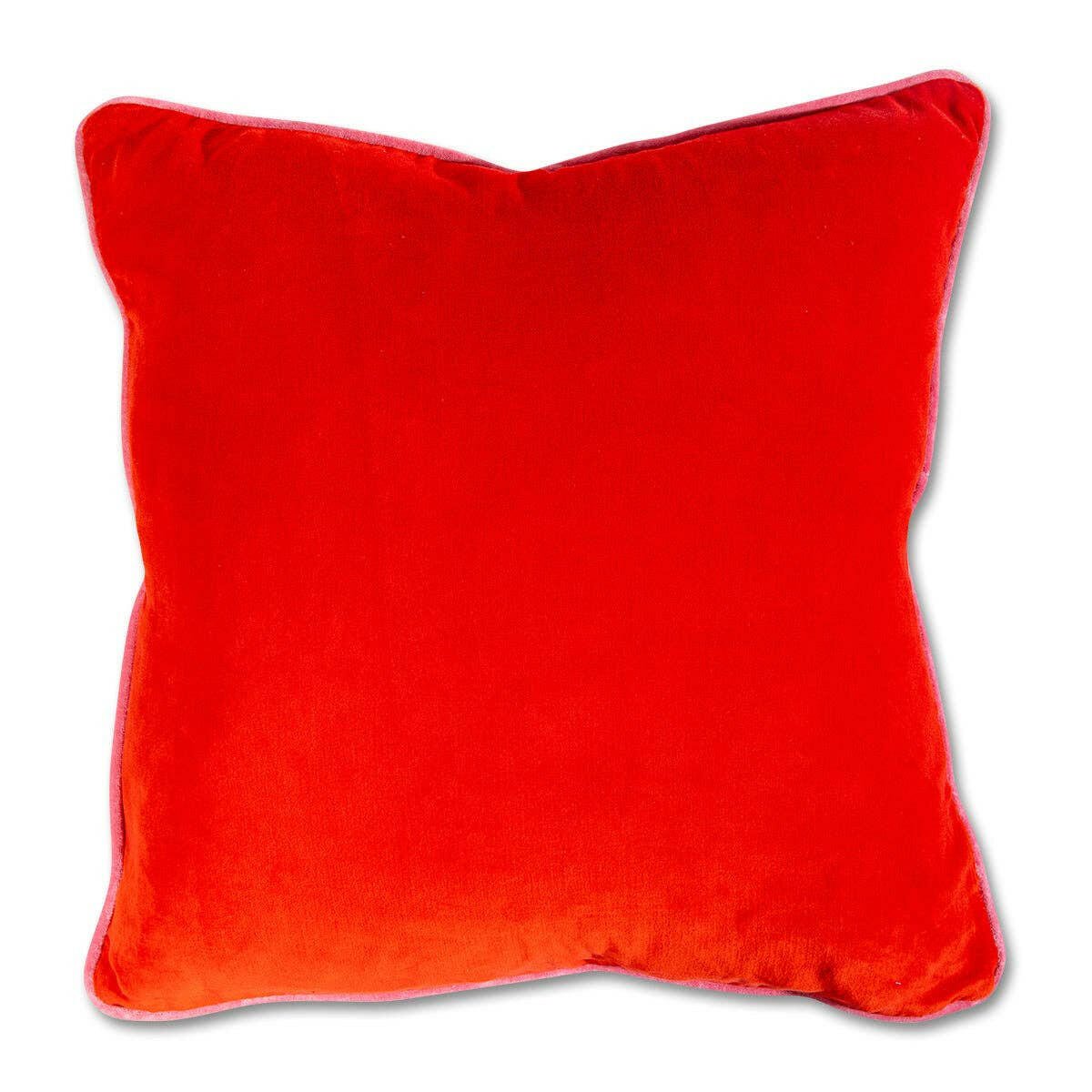 Charliss Velvet Pillow - Cherry + Light Pink - Box Turtle