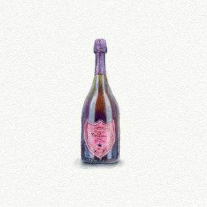 Dom Perignon Champagne Miniature Watercolor Print