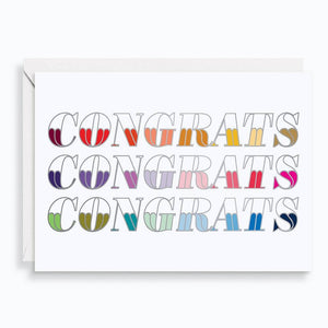 Colorful Congrats A6 Single Greeting Card