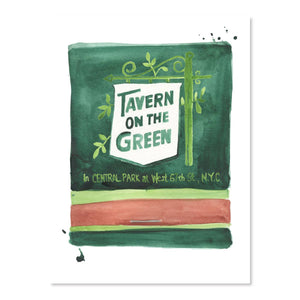 Tavern on the Green Matchbook Watercolor Print