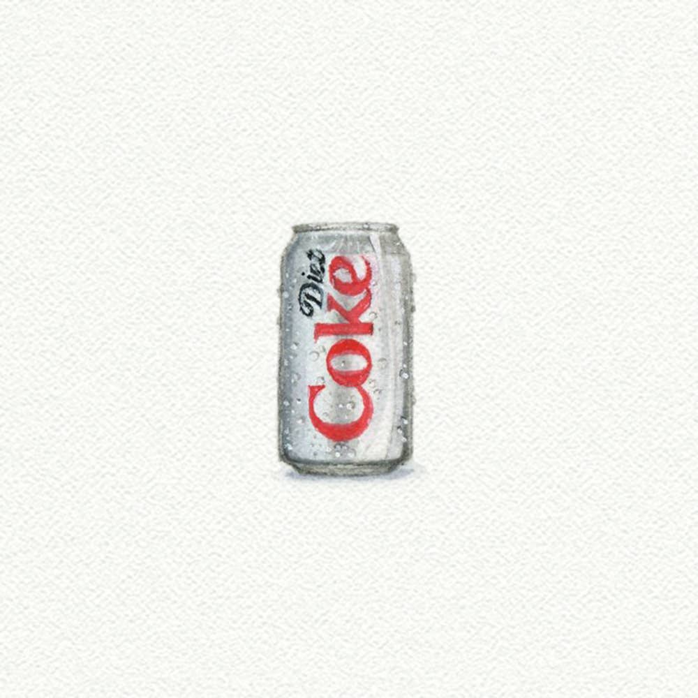 Diet Coke Miniature Watercolor Print