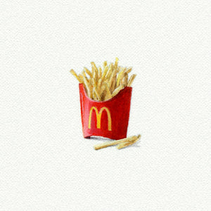 McDonald's Fries Miniature Watercolor Print