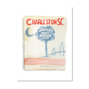Charleston Matchbook Watercolor Print