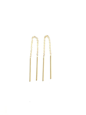 mixed metal threader earrings
