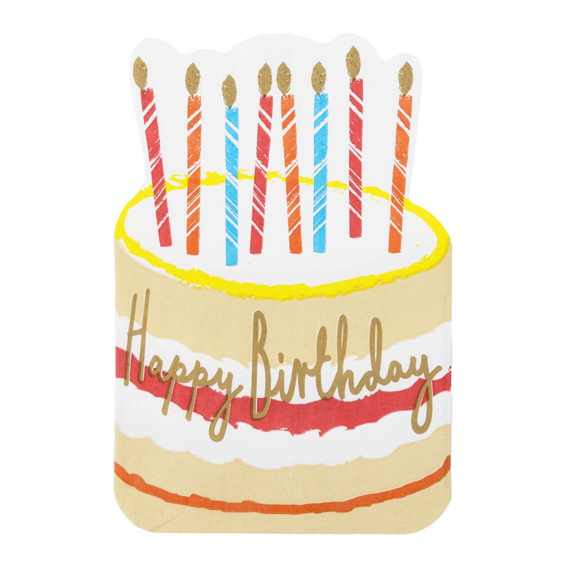 Birthday Cake Shaped Napkins - 20 Pack