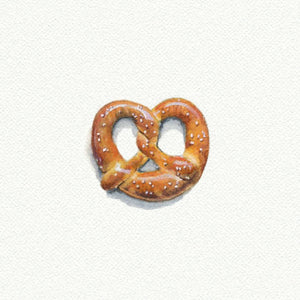 Pretzel Miniature Watercolor Print