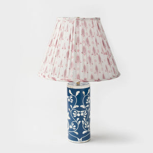 Navy Floral Vines Table Lamp w/Shade