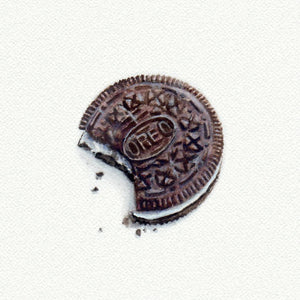 Oreo Cookie Miniature Watercolor Print