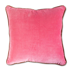 Charliss Velvet Pillow - Light Pink + Rust