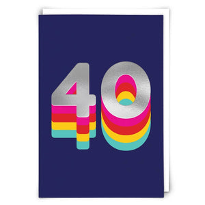 Navy 40 Birthday Card