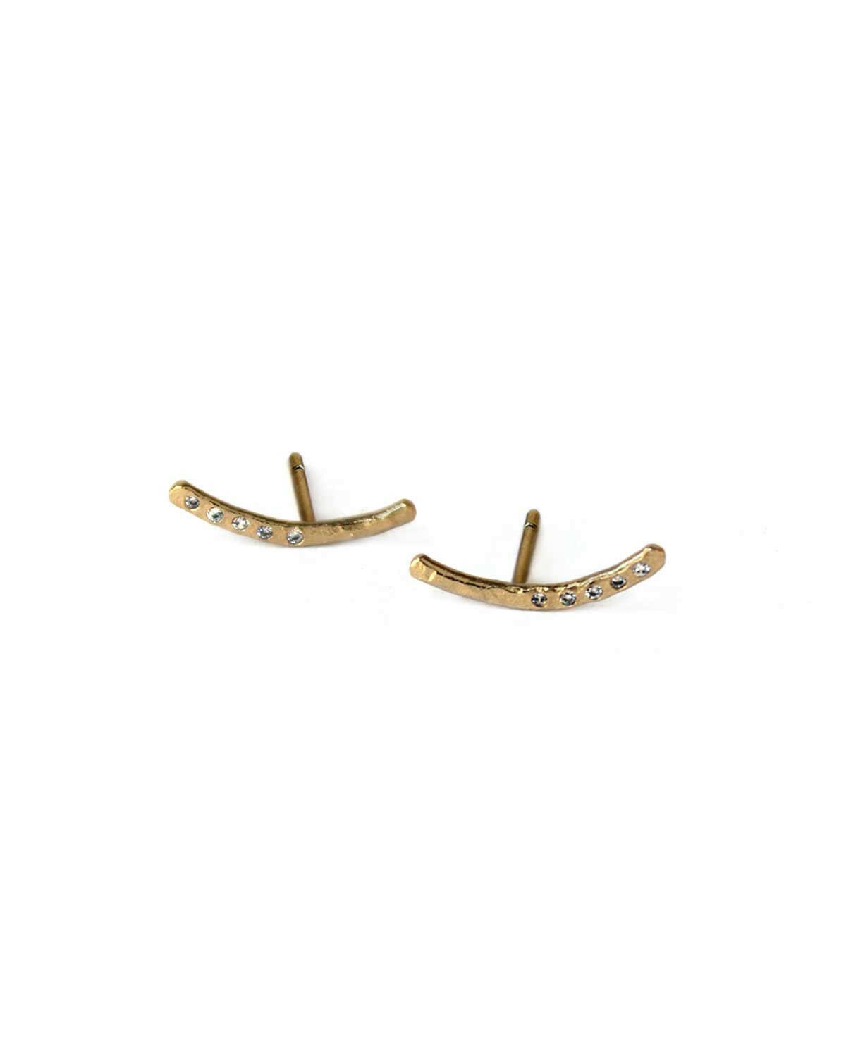 Gold Swoosh Studs - Box Turtle