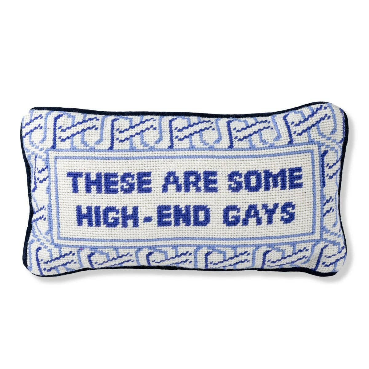 High - End Gays Needlepoint Pillow - Box Turtle