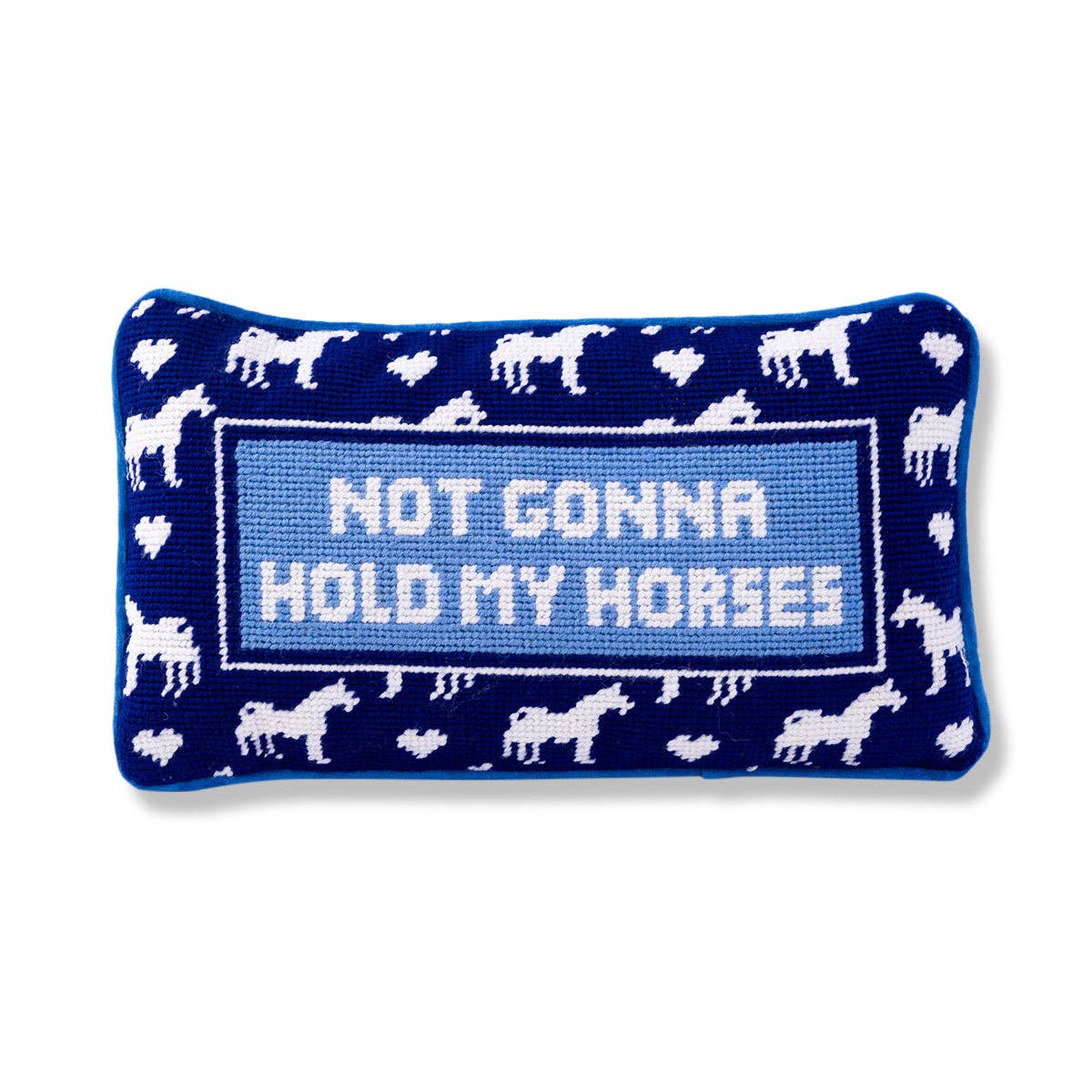 Hold My Horses Needlepoint Pillow - Box Turtle