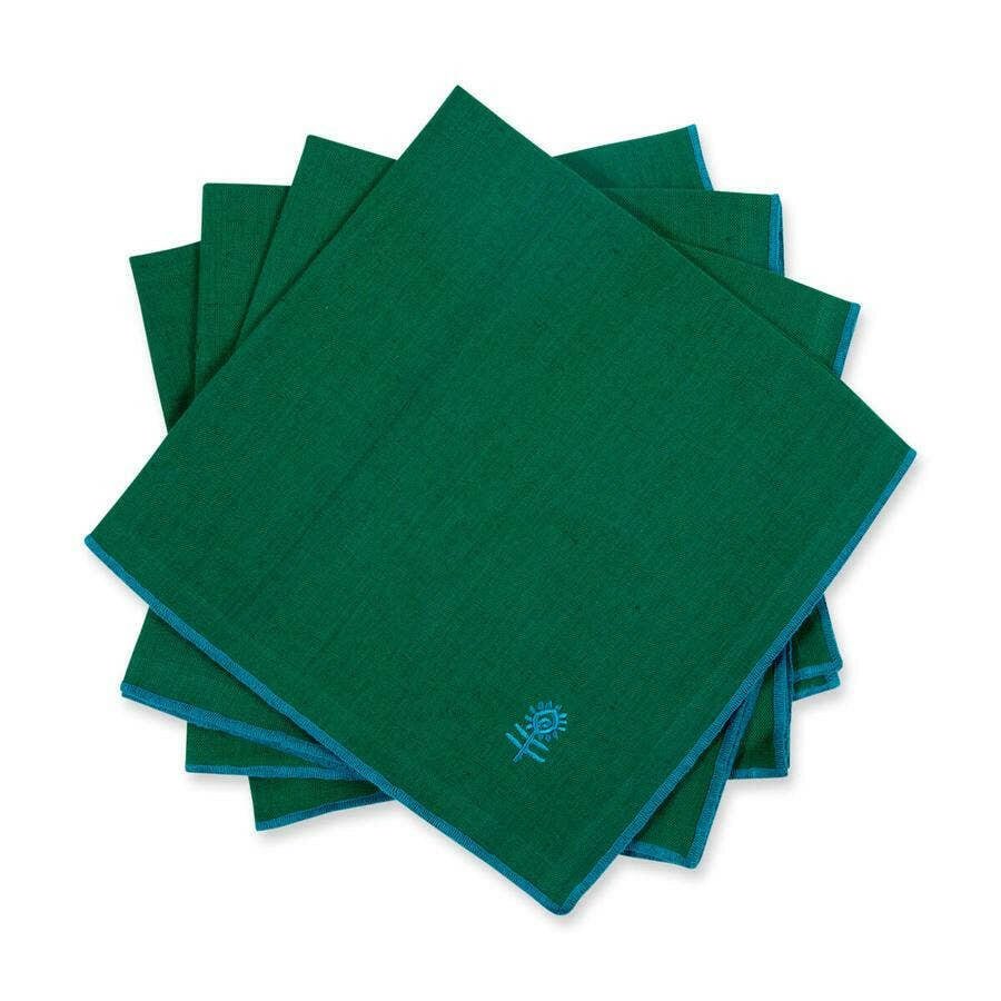 Icon Linen Napkin - Emerald - Box Turtle