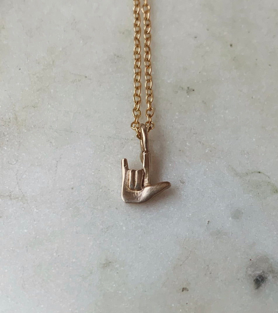 ASL I Love You Necklace