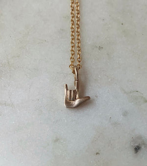 ASL I Love You Necklace