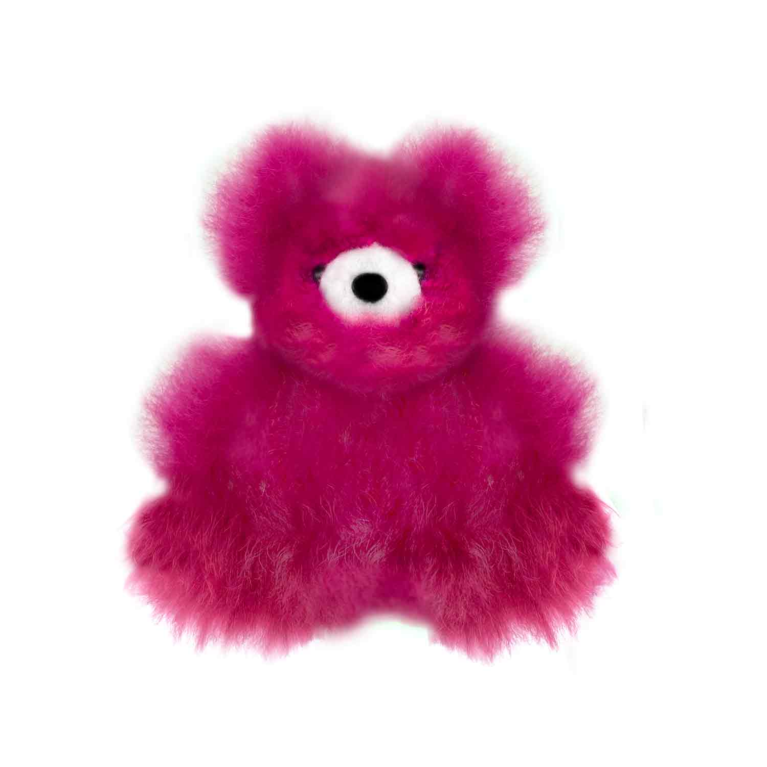 Magenta Alpaca Fur Bear Plushie - Box Turtle