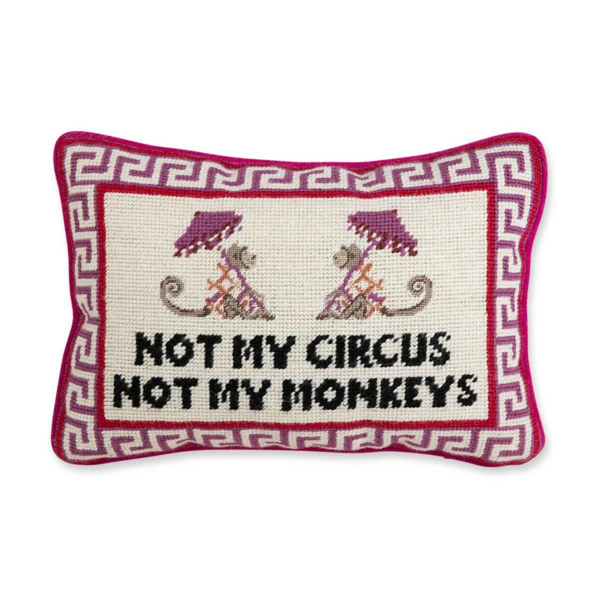 Not My Circus Needlepoint Pillow - Box Turtle