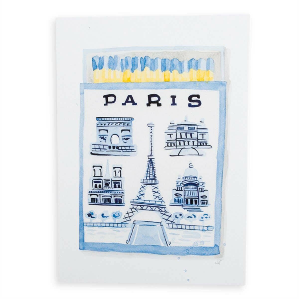 Paris Matchbook Watercolor Print - Box Turtle