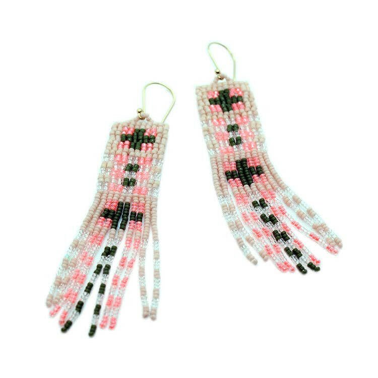 Plaid Earring - Pink - Box Turtle