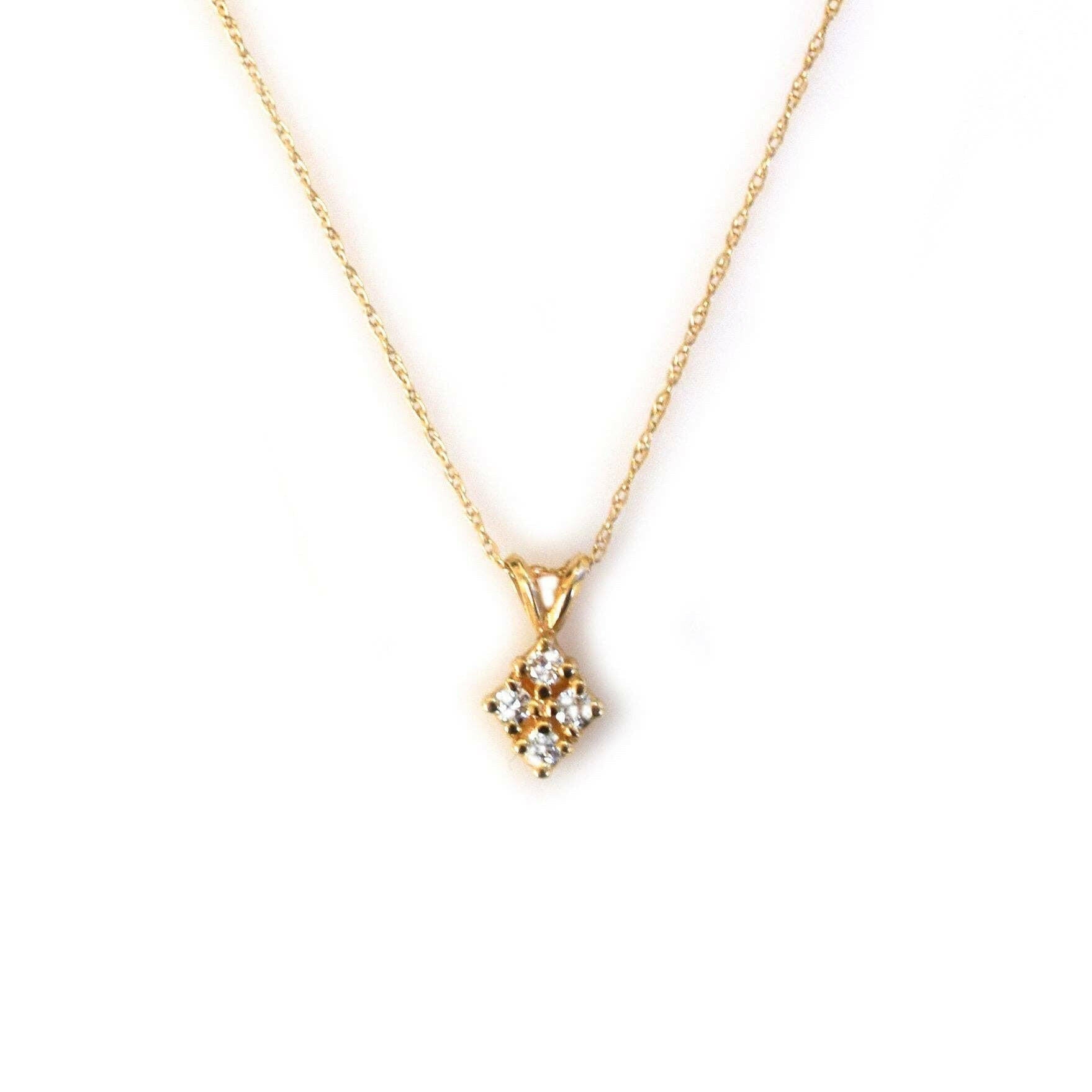 Solid 14kt Gold & Diamond Love - Shield Pendant - Box Turtle