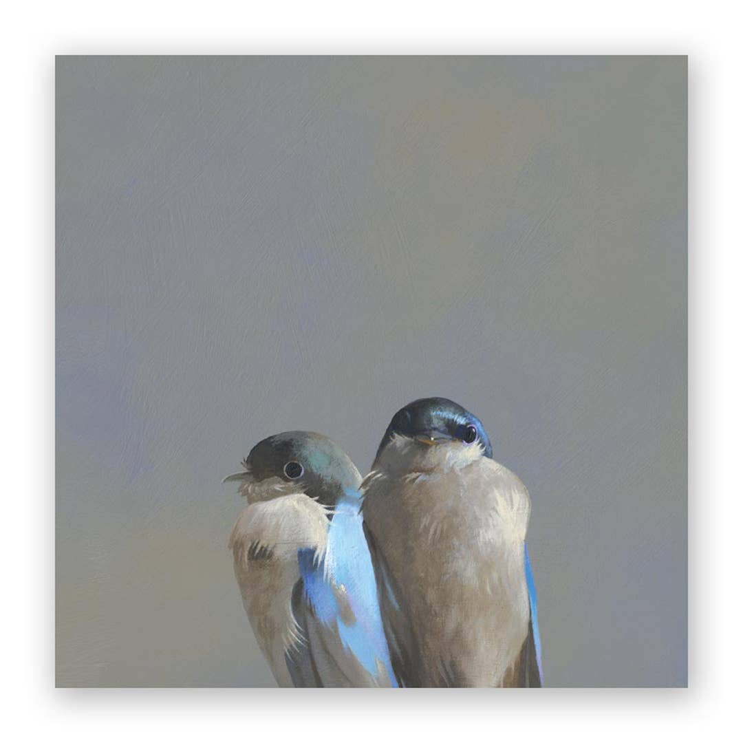 Swallow Pair Wood Wall Art - Box Turtle