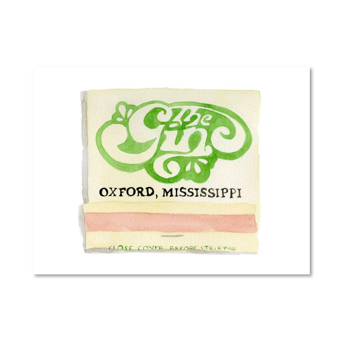 The Gin Matchbook Watercolor Print - Box Turtle