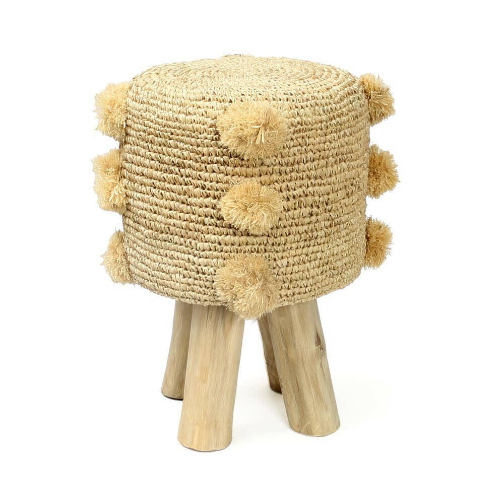 the raffia pom pom stool - Box Turtle