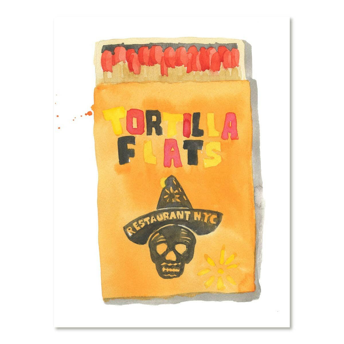 Tortilla Flats Matchbook Watercolor Print - Box Turtle