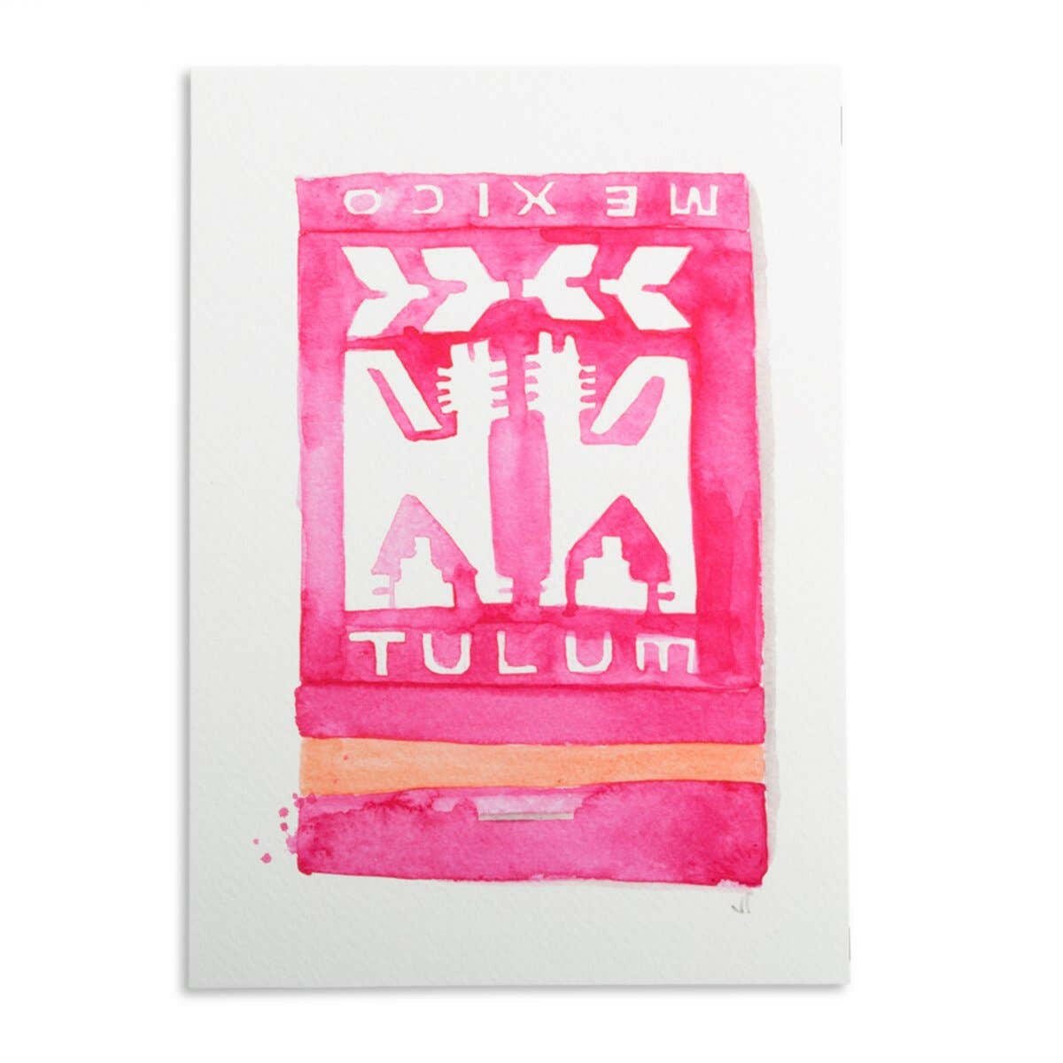Tulum Matchbook Watercolor Print - Box Turtle