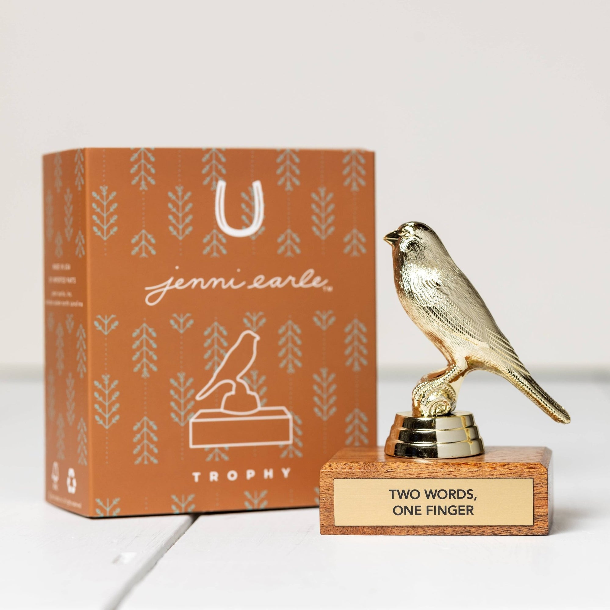 Two Words, One Finger Trophy - Box Turtle
